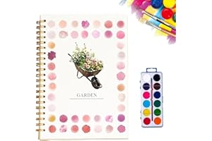GENERIC Hugs Garden Water Color Workbook,Hugs Garden Beginner-Friendly Watercolor Workbook,Nature Scenes Paint Set Art Crafts, with 12 Colors Paints Set with Paint Brush (B)