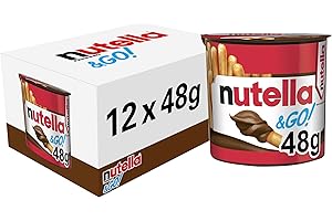 Nutella &Go! Hazelnut Snack Kit, Bulk Chocolate Gift, Hazelnut Spread with Cocoa and Breadsticks, Pack of 12 x 48g