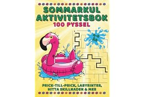 Sommarkul Aktivitetsbok - Prick-till-Prick, Labyrinter, Hitta Skillnaden och Mycket Mer: Aktivitetsbok för Barn 6-10 år, Lärande Lek, För Barn 6-8, ... Lika, Matcha Skuggan, 100 Pyssel i Denna Bok