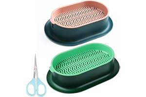 Shengxi 2Pcs Cat Grass Planter Tray, Plastic Hydroponic Cat Grass Seed Sprouting Trays Catnip Cat Grass Box with 1 Scissors Cat Grass Growing Kit or Cat Dogs