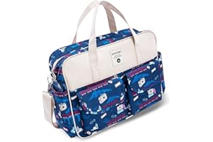 SONARIN Grande Capacità Borsa Fasciatoio per Neonato,Borsa per il Cambio Borsa a Tracolla Borsa per Pannolini da Viaggio Multifunzione Impermeabile con Spalline & Fasciatoio