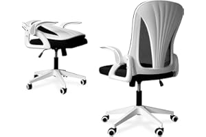 Tervo Model S | Folding Office Chair for Small Spaces | Gaming Chair for Adults & Kids | Ergonomic Mesh Computer Chair for Bedroom | Desk Chair for Home Work | (White & Black)