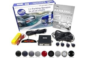 Dolphin Automotive DMS450 Micro Size Reverse Parking Sensors - 4 Rear Sensors, Display & Audio Alerts - Auto Express Award Winning Brand In 9 Colours (Iron Grey)