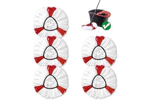 KOOLSTUFFS Mop Head Replacement, 5 Pack Mop Head Compatible for Triangle Swivel Mops, Microfiber, Machine Washable and Easy to Replace