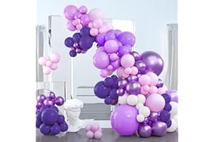PartyWoo Purple Balloon Garland, 102 pcs Shades of Purple Balloons Different Sizes Pack of 18 Inch 12 Inch 10 Inch 5 Inch for Birthday Decorations, Wedding Decorations, Baby Shower Decorations