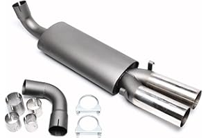 TA TECHNIX Sportendschalldämpfer Sportauspuff Sportschalldämpfer Sportendtopf Sport Endschalldämpfer Endtopf,