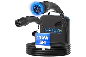 ‎ILA TECH iLa Tech Typ 2 Ladekabel 11KW 5M 16A Ladekabel Elektroauto Typ 2 3 Phasig für E Auto EV/PHEV Typ 2 auf Typ 2 Mode 3 Ladekabel mit Aufbewahrungsbox Geeignet für Model S/3/X/Y e-Golf ID.3 i3/i8