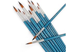 STARVAST Paint Brushes, 12pcs Artist Paint Brushes Set Fine Pointed Paint Brushes for Acrylic Oil Watercolor Painting-Pearl Blue