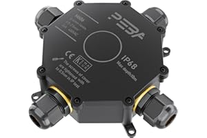 PEBA® Scatola di Giunzione Impermeabile IP68,Scatole di derivazione impermeabili,Scatole derivazione esterne - Scatola di connessione elettrica a 4 vie per cavi da Ø4-14mm,Connettori cavi impermeabili