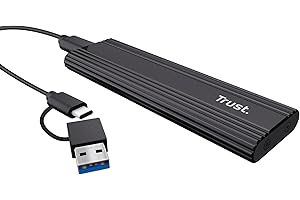 Trust Case SSD M.2 NVMe USB-C 10Gbps, Custodia Hard Disk Esterno 4TB, Compatibile con 2230 2242 2260 2280 FAT32/NTFS/EXT4/exFAT/APFS, Enclosure Portatile Adattatore SSD M2 NVMe USB M / M & B Key