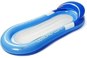 Belle Vous Colchoneta Inflable Piscina Azul con Reposacabezas - 78 x 150 cm - Flotador Adulto Piscina para Piscina, Broncearse, Playa y Lagos - Colchoneta Piscina Fiestas