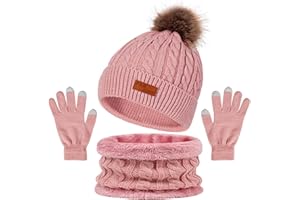 PORUPAEL Zestaw czapek, szalików, rękawiczek dla dorosłych, kobiet, mężczyzn, na zimę, ciepła czapka, szal i rękawiczki, zestaw z podszewką, rękawiczki zimowe, szal kominowy