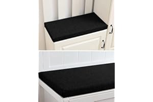 PING BU Cojín de banco de jardín de 2 y 3 plazas, cojín de asiento de banco para interiores y exteriores, almohadilla de asiento de comedor de 100/120 cm para columpio de patio (80 x 40 x 5 cm, negro)