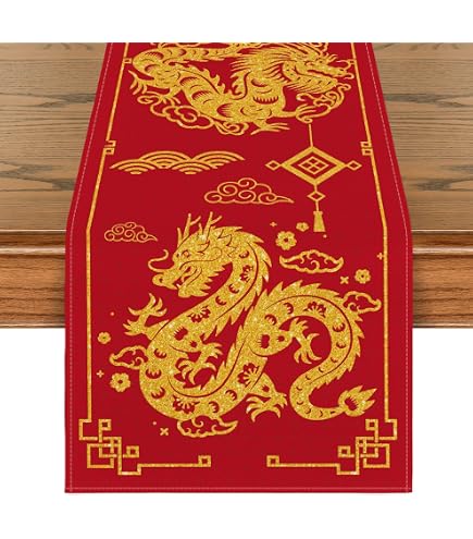 Chinesische Neujahrsdeko 2024 – Jahr Des Drachen Banner In Rot & Gold Für Frühlingsfest-Partys