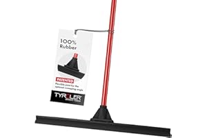 TYROLER BRIGHT TOOLS Tyroler Large Wet Room Floor Squeegee Heavy Duty | 60 cm Head 100% Rubber | 4-Part 140 cm Long Handle Squeegee | Perfect Bathroom & Shower Squeegee | Ideal for Any Surface | Squeegee Mop for Floors