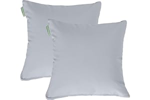 Gardenista Cojín de Muebles para Jardín | Cojines Silla Jardin | Relleno de Miga de Espuma para Uso Externo | Resistente al Agua | 45 x 45 cm | Paquete de 2 (Gris)