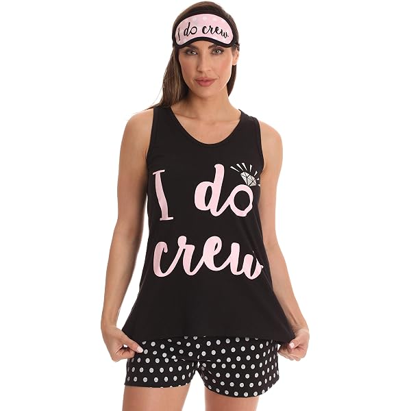 Just Love 100% Cotton Women’s Sleepwear Set – Tank & Short Pajamas With Sleep Mask