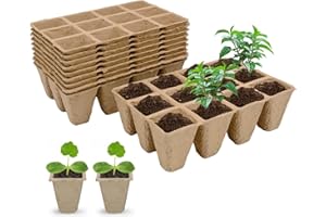 Bakiauli 12 Pack Seedling Pots 144 Cells, Small Plant Pots for Seedlings, Seed Germination Trays for Seedlings, Cuttings and Transplanting