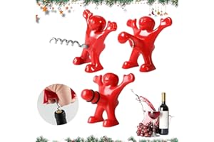 QUNKUN Lot de 3 Tire Bouchon à Vin Amusant, Bouchon de Bouteille de Vin, Décapsuleur de Vin Nouveauté, Ensemble de Bouchons, Tire-Bouchon et Bouchons de Bouteilles de Vin