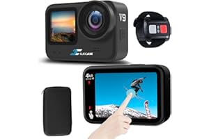 Xilecam Dual -Screen Action Cam 4K 60fps 2,0 Pollici Schermo Tattile HD Fotocamera Subacquea WiFi/2,4G Controllo Telecomando/5M Body Waterproof Gyroscopy Stabilization (EIS) con Pack Accessori