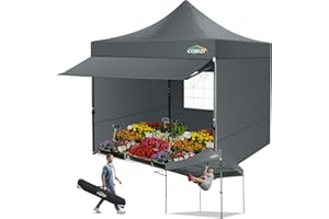 COBIZI pavillon 3x3 wasserdicht stabil Winterfest faltpavillon 3x3 partyzelt Hardtop pavillon klappbar 3x3m mit seitenwnden pop up Pavillion UV-Schutz, Grau