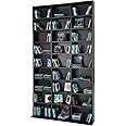 TecTake® CD Storage Unit in Wooden Look with Adjustable Shelves, Multipurpose Bookcase for CDs, Books, DVDs, Video Games, Durable MDF, Modern Shelving Unit for Living Room, Bedroom, Hallway - Black