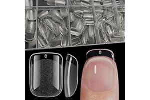 XIAOHEBAN 600 Pz Tip In Gel Per Unghie Corte Quadrate - 12 Taglie Tip Unghie Ricostruzione XS Unghie Tip Copertura Completa, Soft Gel Nail Tips Unghie Per Manicure E Nail Art Diy at Home-Trasparenti