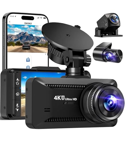 Dashcam Orzym 4K Pro Double Caméra - Enregistrement Avant/arrière, Vision Nocturne, Grand Angle 170°, Surveillance Parking