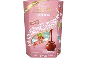 Lindt LINDOR Praline di cioccolato gusto ripieno cocco, nocciola, latte, pistacchio, 16 praline Lindor in gusti assortiti, Confezione Edizione Limitata, Formato 200g