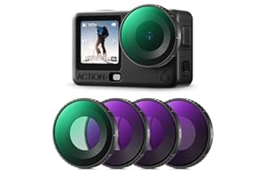 K&F CONCEPT Pack de 4 Filtros Compatible con dji Osmo Action 6, Filtros CPL/ND8/ND16/ND32 para Control de Luz y Exposición, Vidrio Óptico Multicapa con Filtro Polarizador