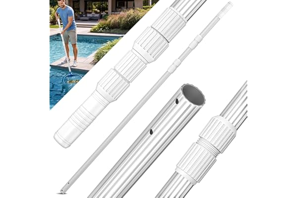 tillvex Barre Télescopique en Aluminium 1,20-3,60 m | Manche Telescopique Régable et Extensible per Nettoyage de Piscine, Surfaces | avec 3 Parties