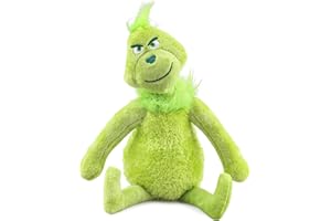 HYZMSZA Der Weihnachtsmuffel Plüschfigur, 32cm Grin Weihnachten Hunde Plüsch Puppe, Grün Comic Figur Plüschtier als Wurfkissen Stofftier mit Grünem Pelzigem, Lustiges Christmas Geschenkdeko für Kinder (A)