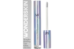 Wonderskin Wonder Blading Top Gloss - Lip Gloss, High Shine Finish, Blue Makeup For Lips (Silver Glitter)