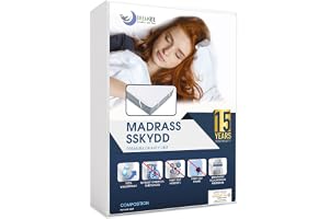 Dreamzie Vattentätt Madrassskydd - För Madrass 120 x 190 cm - Madrassdyna Andningsbar Bomullsmadrass - 15 Års Garanti