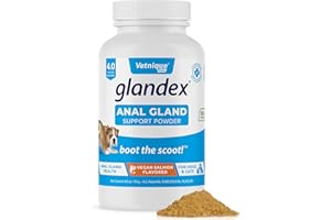 Glandex Dog & Cat Anal Gland Sac Fiber Supplement Powder With Pumpkin, Digestive Enzymes & Probiotics – Vet Recommended Healthy Bowels & Digestion - Boot The Scoot by Vetnique Labs (114g)