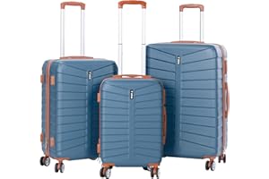 TELOVENDO.ES Juego de 3 Maletas Viaje Rígidas ABS con Ruedas 360° | Trolley Maleta de Cabina Ligero y Resistente | Equipaje de Mano, Mediana y Grande | Cerradura , Asa Telescópica, Interior Organizado Diseño