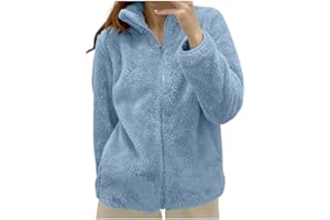 Generico Giacca da Donna Pile Donna Lunga Pile Senza Cappuccio e con Zip Giacche Giacca Teddy Donna Versione Loose Del Cappotto A Maniche Lunghe Autunno e Inverno Caldo Cappotto con Homewear