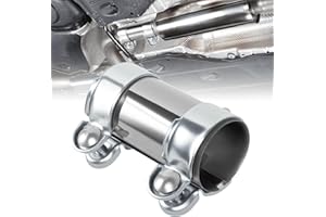 AOROPS Auspuffschelle Edelstahl Rohrverbinder, Ø 55 mm x 125 mm Auspuff Schelle Rohrverbinder, Doppelschelle Auspuff Schellen Universal Auspuffrohrklemme für Auspuffrohr