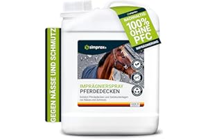 simprax® Spray Imperméabilisant Couverture Cheval & Tapis de Selle - Hydrofuge, sans PFC, Certifié Oeko-TEX & V-Label - Protection Respirante & Écologique - Impermeabilisant Tissu Textile 2,5L