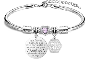 BACAEMO Pulsera de Cumpleaños Mujer Regalo de Cumpleaños para 10º 11º 12º 13º 14º 15º 16º 17º 18º 19º 20º 30º 40º 50º 60º 70º Mujer Ideas de Cumpleaños Joyas