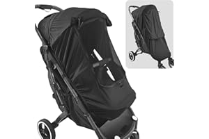 Bighan Pram Sun Shade, Universal Breathable SunShade with Detachable Viewing Window for Strollers Pushchairs, Black