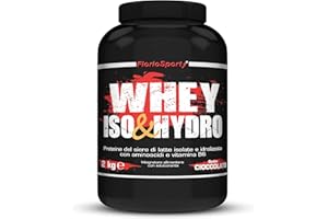 Proteine in Polvere | Whey Protein Iso & Hydro 2000 g FlorioSport | Proteine del Siero del Latte Isolate ed Idrolizzate per la Crescita e mantenimento della Massa Muscolare (Cioccolato)