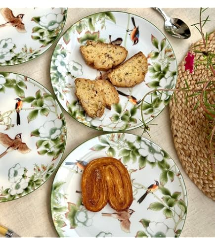 GOLDEN QUEEN'S Handcrafted Dinner Plates: Set Of 2 | Perfect For Hosting And Daily Meals | Microwave Safe Plates | 10.5 Inch | Serves 2 (Summer Florals Dinner Plates - View #13