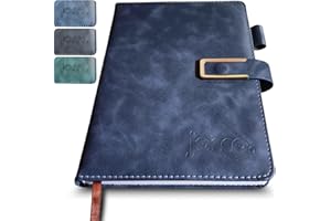 Jocco A5 Premium Lined Journal - 2025 Release - Vegan Leather, 192 Lined Pages, Pen Loop - A5 Notebook Hardback for Writing, Notes and Planning (Royal Blue)