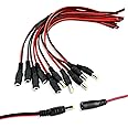 JUKR Pigtail DC/AC Male & Female Connector Cables 18 AWG Extension Cord Ideal for CCTV Home Security Camera Power Supply, 12V Power Supply Adapter Jack Connectors for Service Centers (10 Pairs)