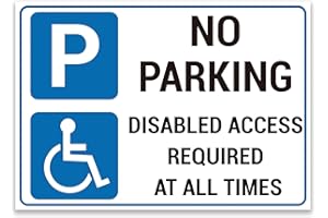 LP LIFESTYLE No Parking, Disabled access required Warning Sign. Tough, Durable and Rust Proof Weatherproof PVC Disabled Parking Sign 297mm x 210mm. No 019