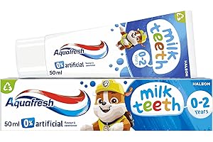 Aquafresh Paw Patrol Milk Teeth Baby Toothpaste 0-2 years, Toddler Toothpaste for Infants, Gentle care for Milk Teeth, 50ml