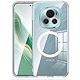 GIOPUEY Magnetic Case for HONOR Magic 6 Pro, Cover compatible Magnetic, Transparent PC Back + TPU Bumper Shockproof Phone Cover - Clear