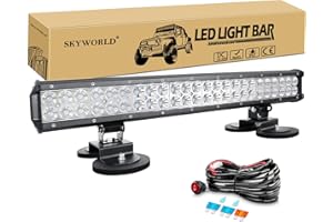 ‎SKYWORLD SKYWORLD LED Scheinwerfer Offroad 58cm 144W LED Arbeitsscheinwerfer mit 12V Kabelbaum, Starke Magnet halterungen für SUV ATV UTE Traktor LKW PKW 4x4 Auto Fahrzeuge, 6000K Weiß Arbeitslicht