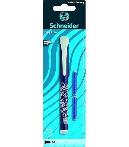 Schneider Set Scrittura Easy-Set - Penna Stilografica Easy Con 6 Cartucce Blu E Gomma | Per Destri E Mancini - Foto 2